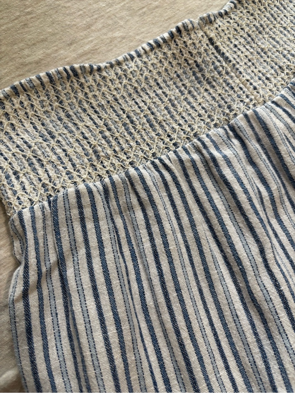 Indigo Rein Linen Blend Blue White Stripe Wide Leg Pants Size L - Picture 4 of 9